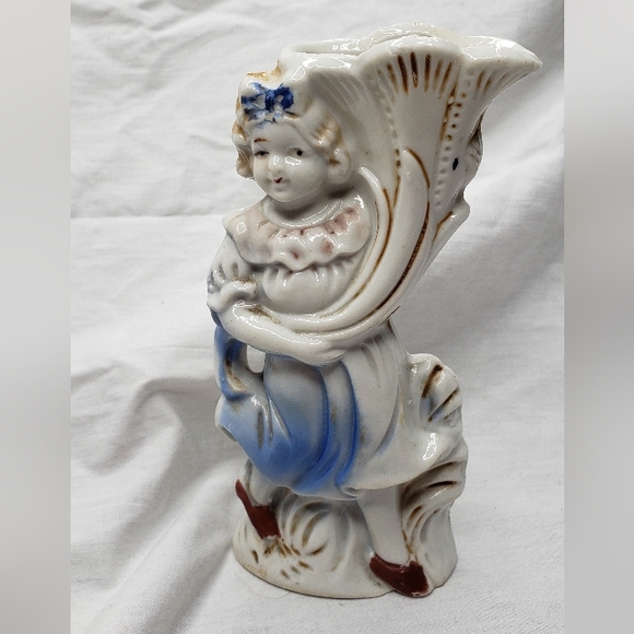 Vintage Colonial Lady China Bud Vase Japan - Picture 4 of 7